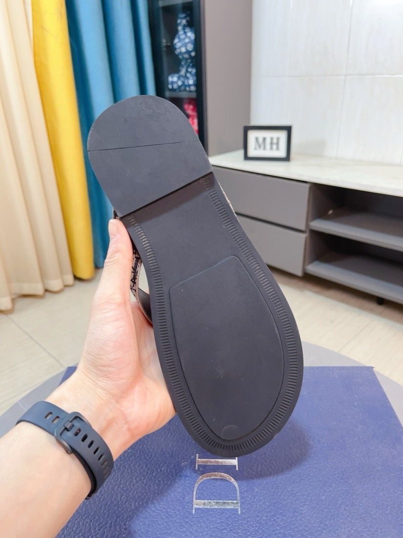 Dior Patterned Thong Sandals — back