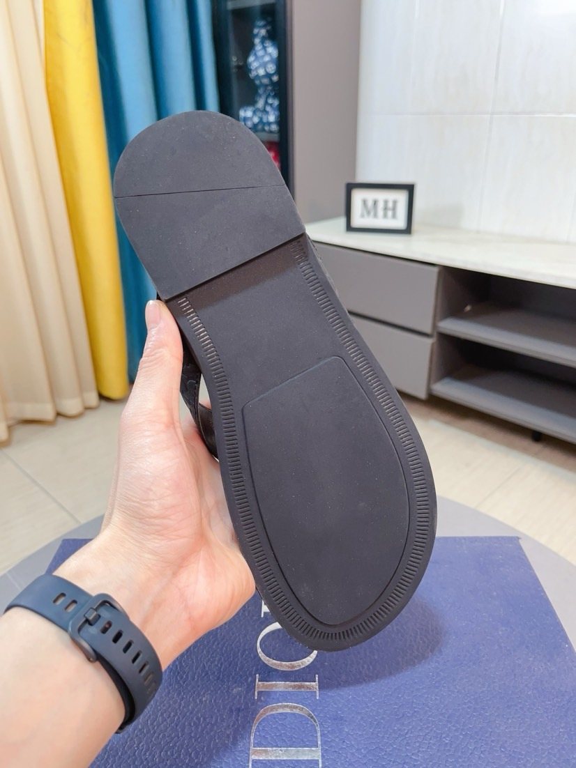 Dior Patterned Thong Sandals — back