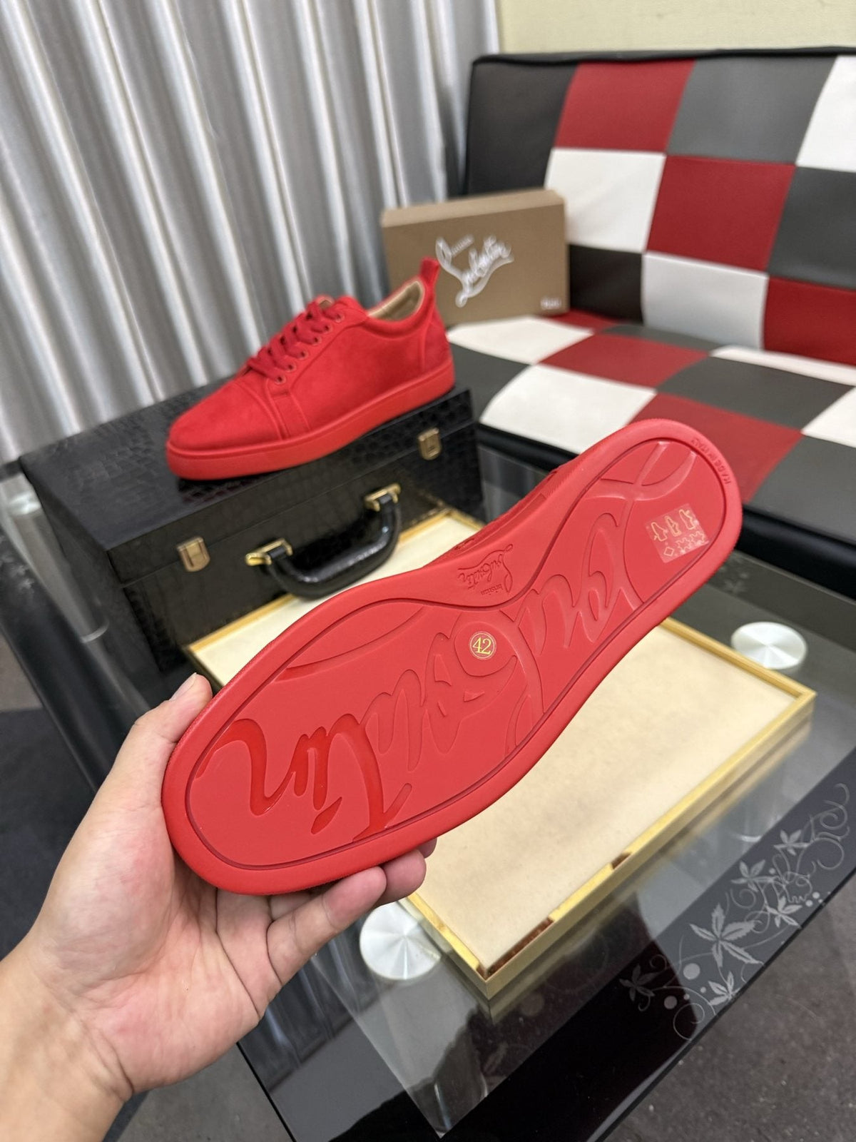 Christian Louboutin Low-Top Lace-Up Sneakers — side