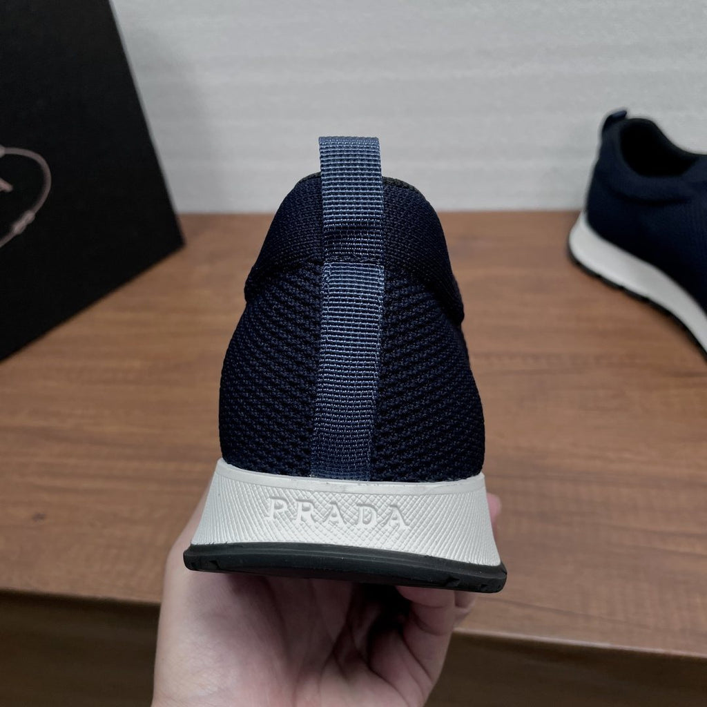 Prada Knit Lace-Up Sneakers — back