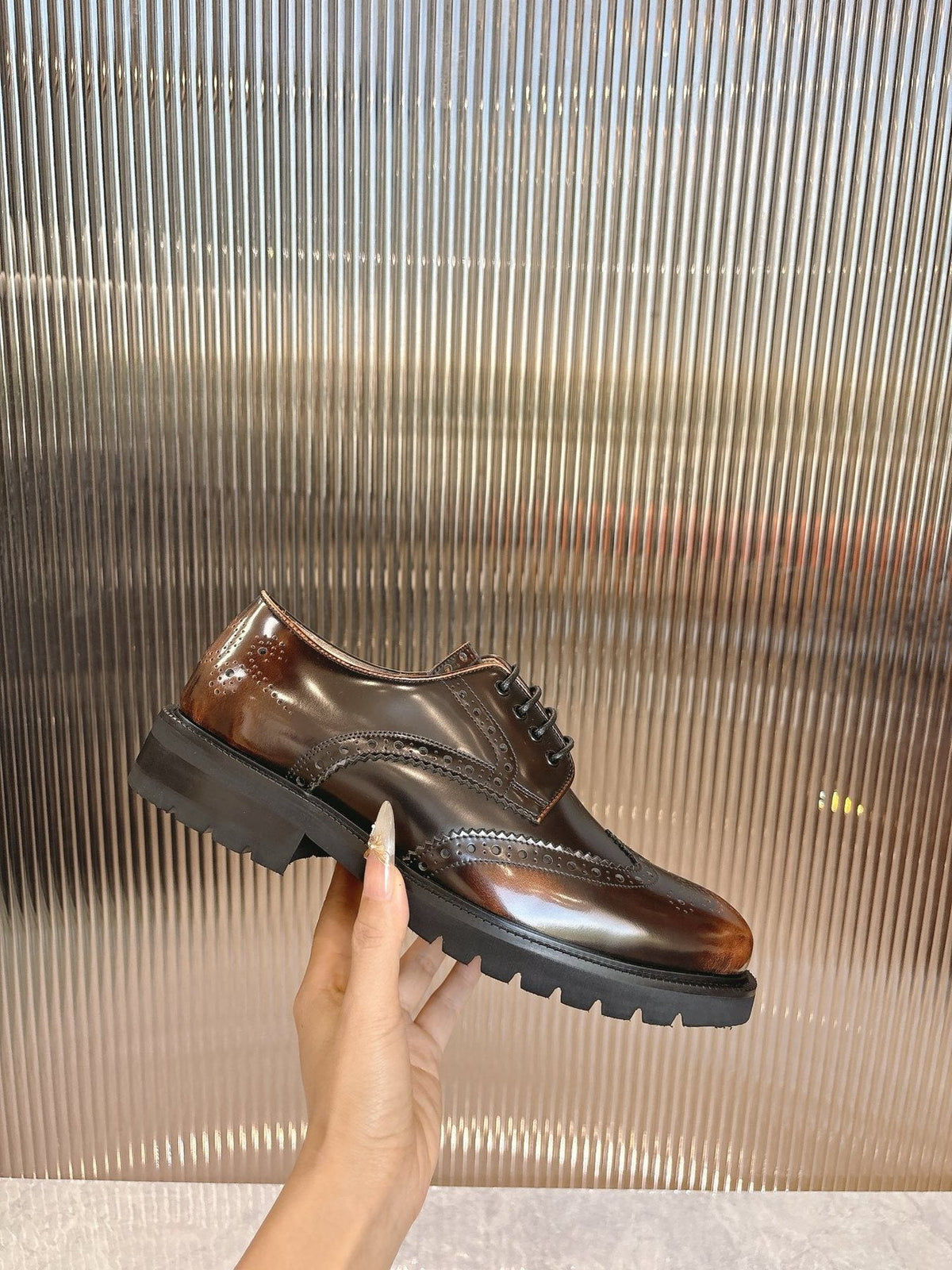 Ferragamo Men's Brogue Derby Shoes — model
