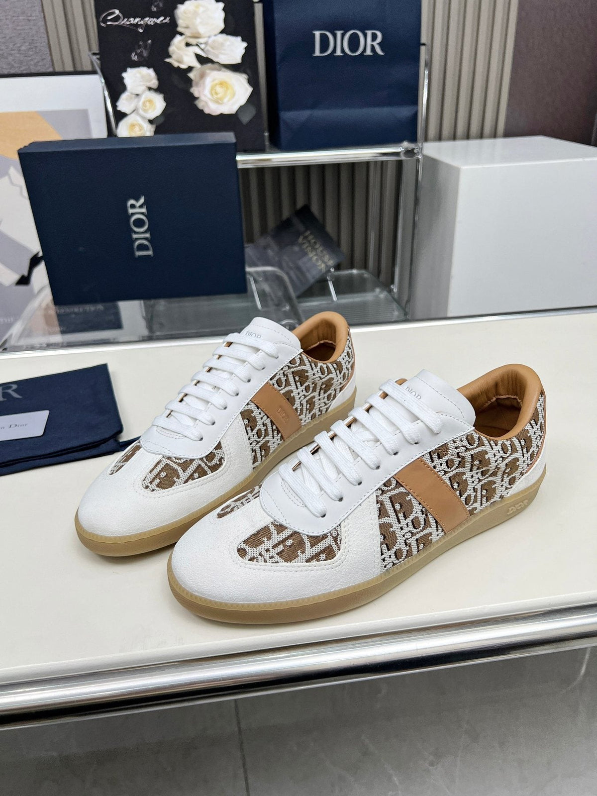 Dior B01 Patterned Low-Top Sneakers — front