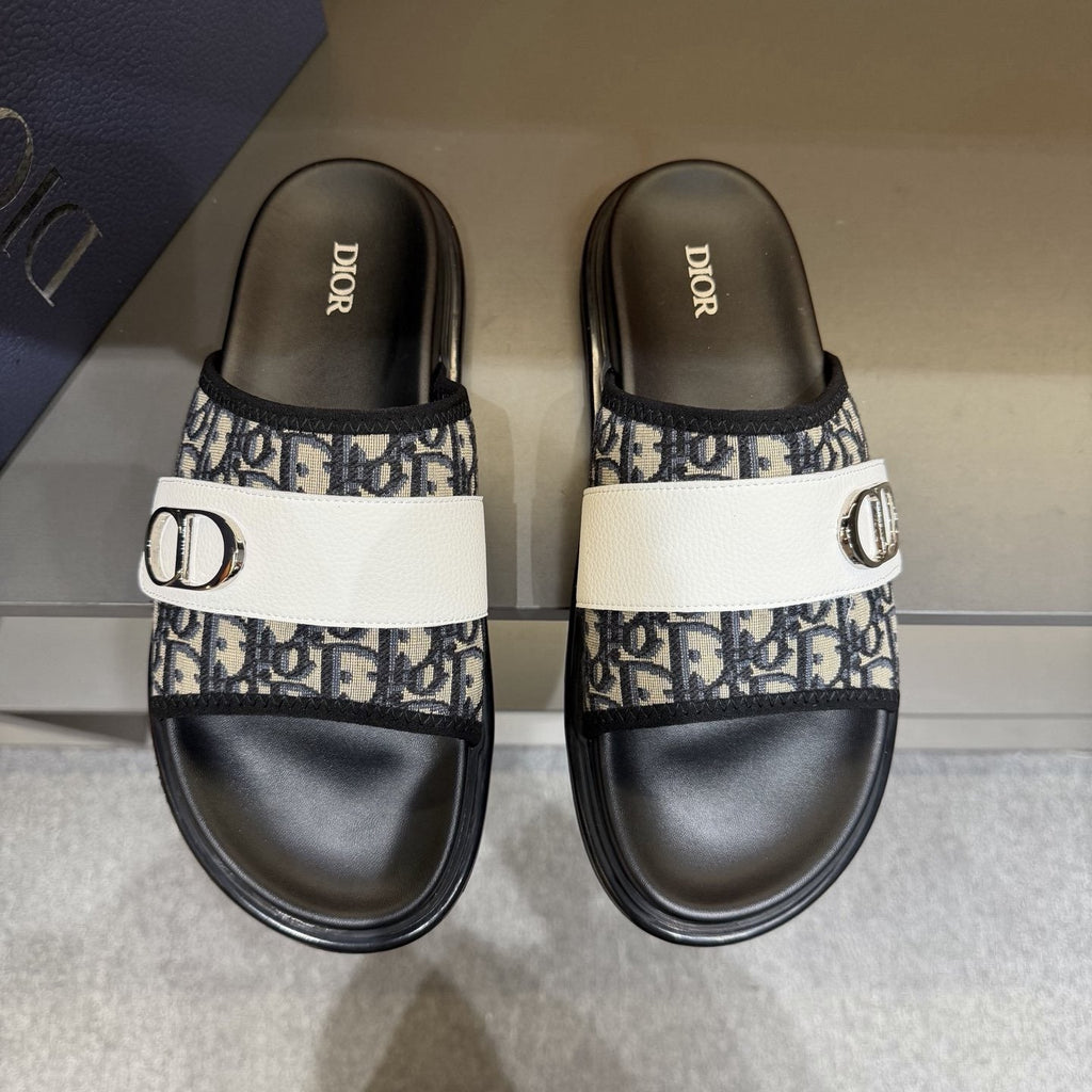 Dior Patterned Strap Slide Sandals — hero