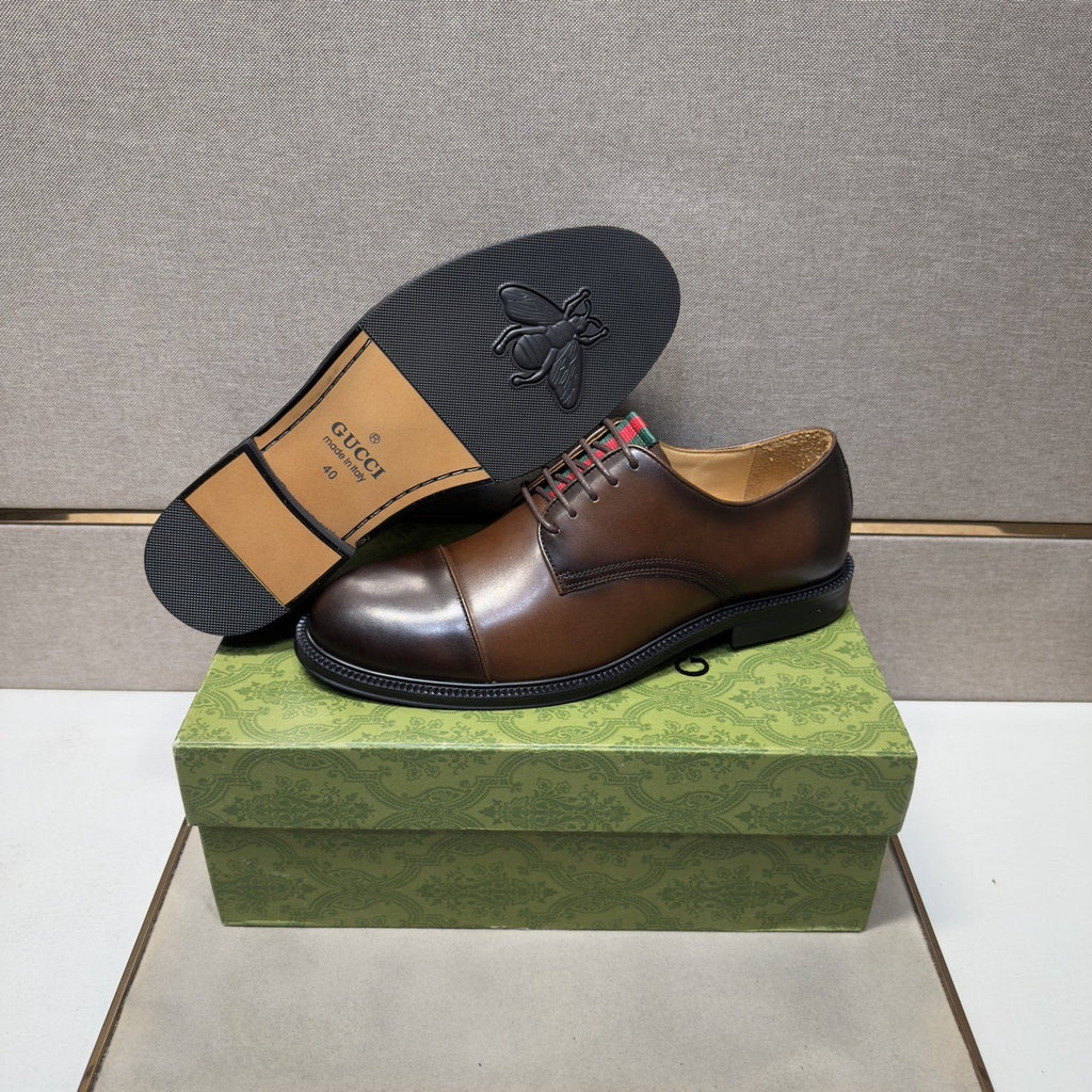Gucci Men's Stripe-Accent Lace-Up Dress Shoes — back