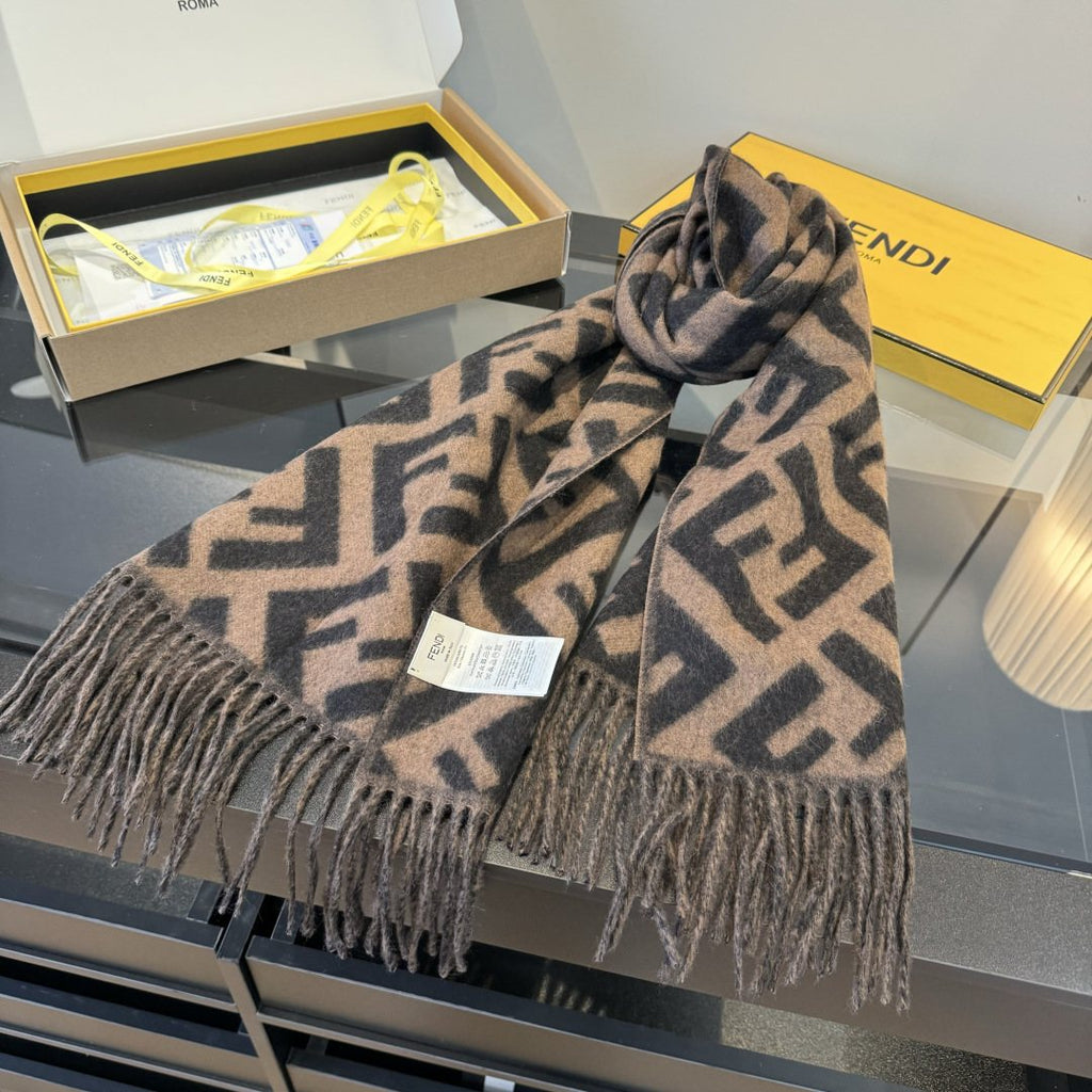 Fendi Geometric Fringed Scarf — front
