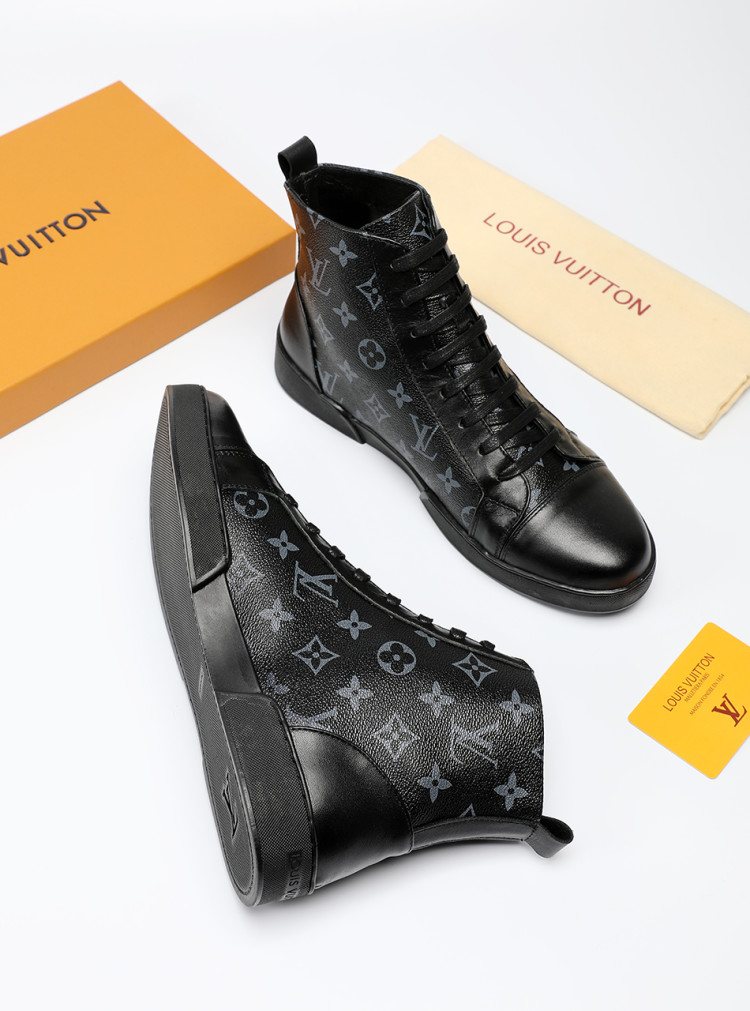 Louis Vuitton Monogram High-Top Sneakers — side