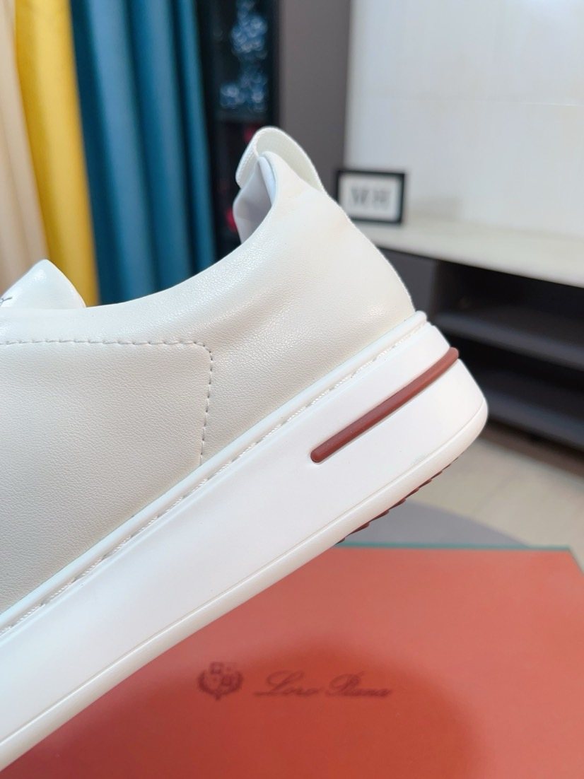 Loro Piana Contrast Stripe Low-Top Sneakers — detail