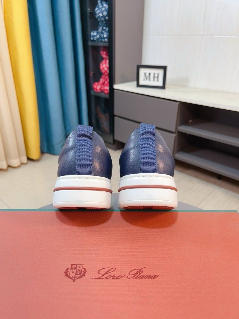 Loro Piana Contrast Stripe Low-Top Sneakers — back