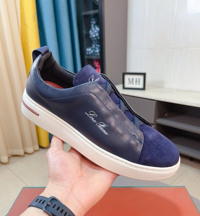 Loro Piana Contrast Stripe Low-Top Sneakers — model