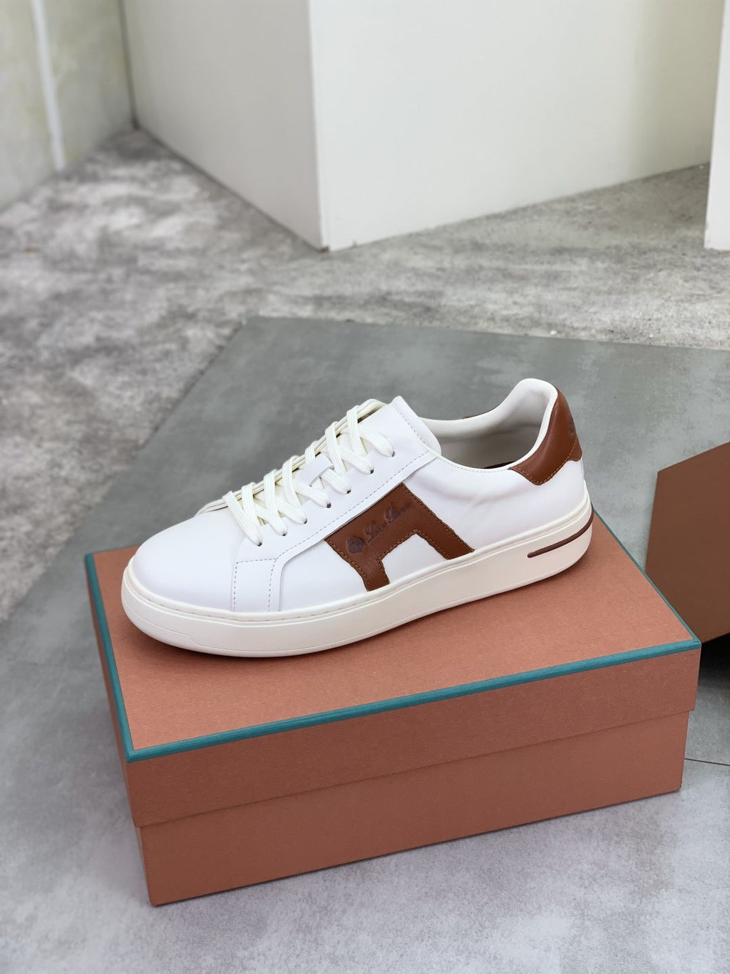 Loro Piana Black and Brown Low-Top Sneakers — side