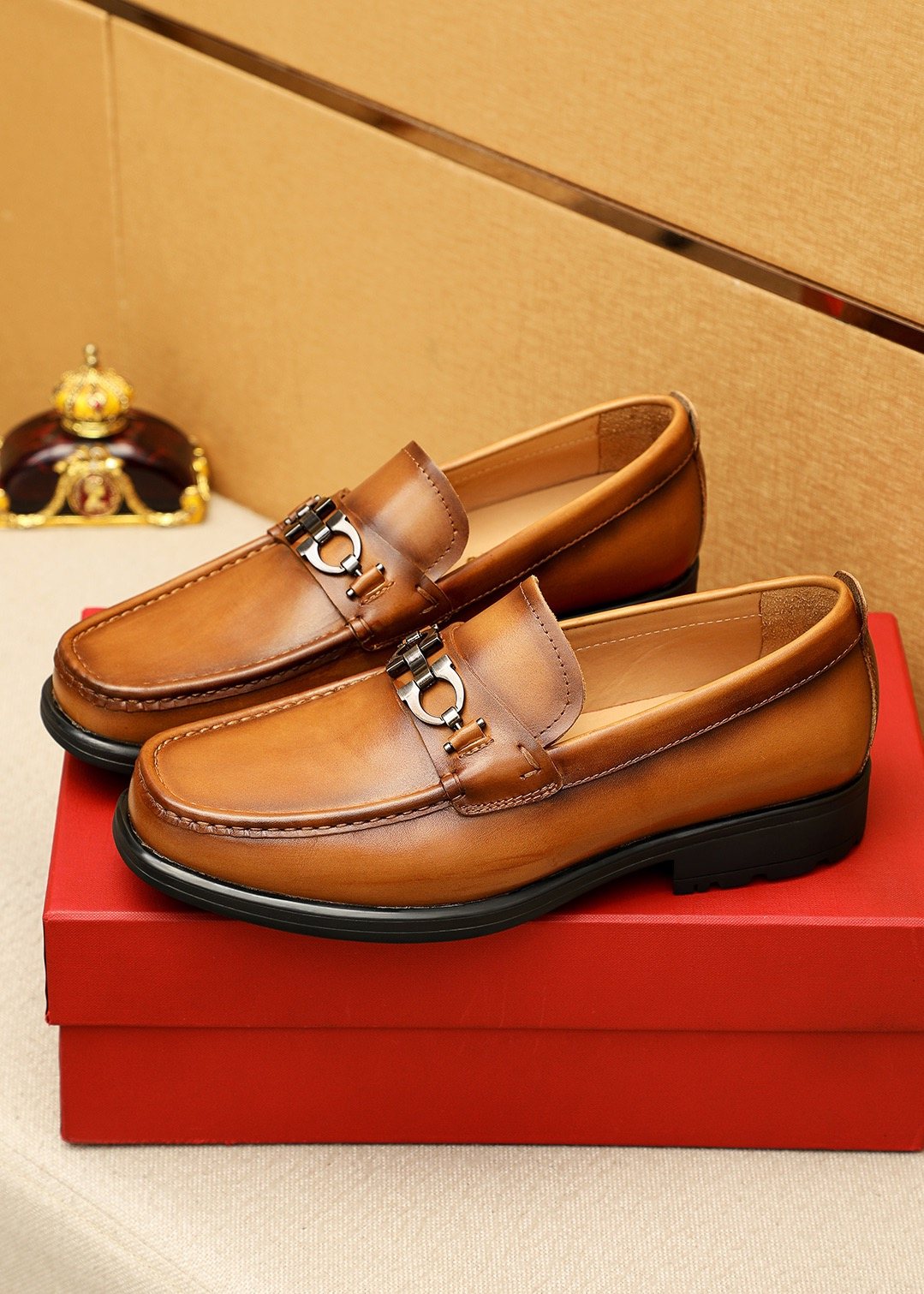 Ferragamo Leather Bit Loafers — front
