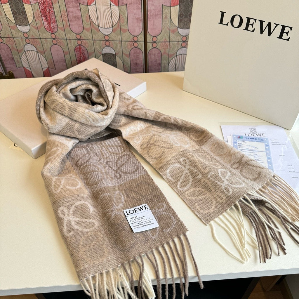 LOEWE Fringed Loop-Motif Scarf — front