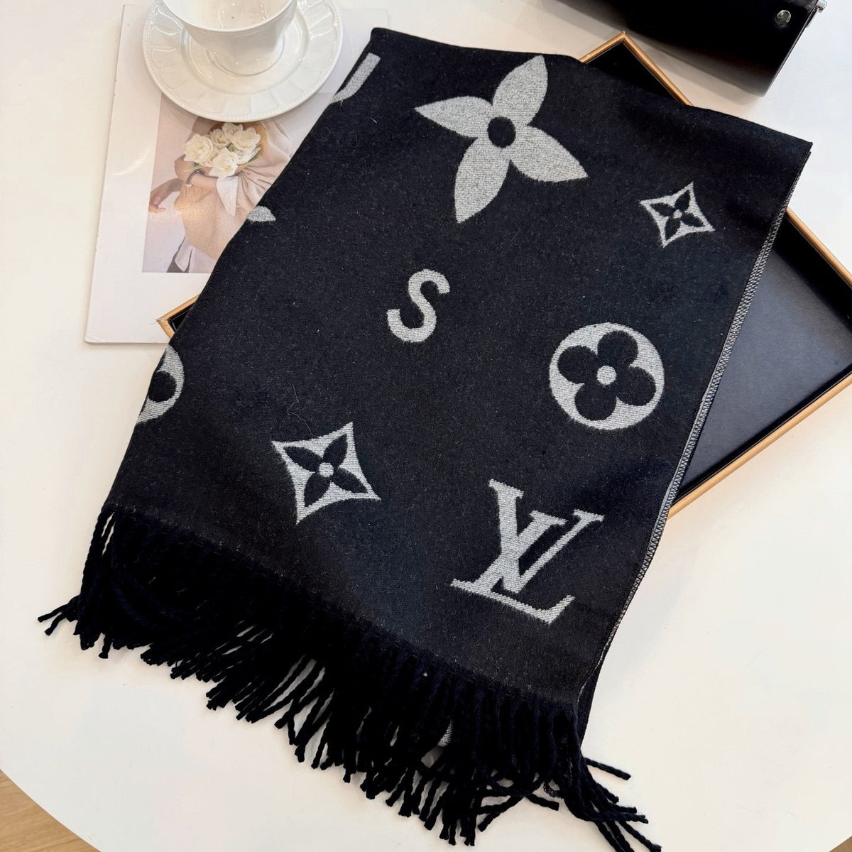 Louis Vuitton Monogram Fringe Scarf — detail