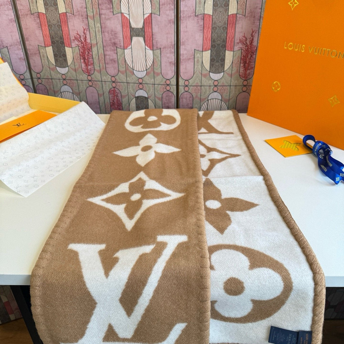 Louis Vuitton Oversized Monogram Fashion Scarf — front