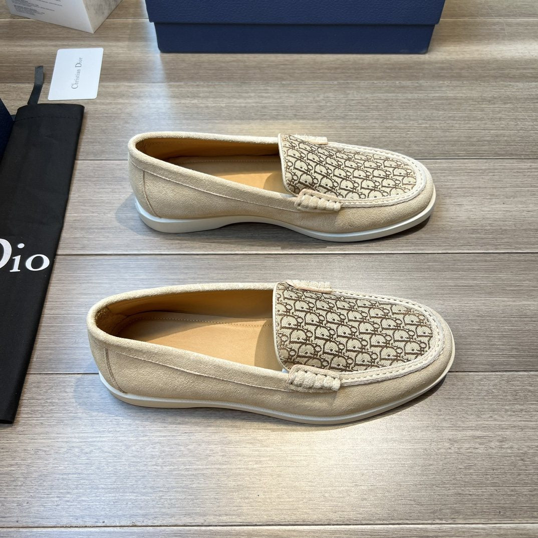 Dior Patterned Vamp Slip-On Shoes — front