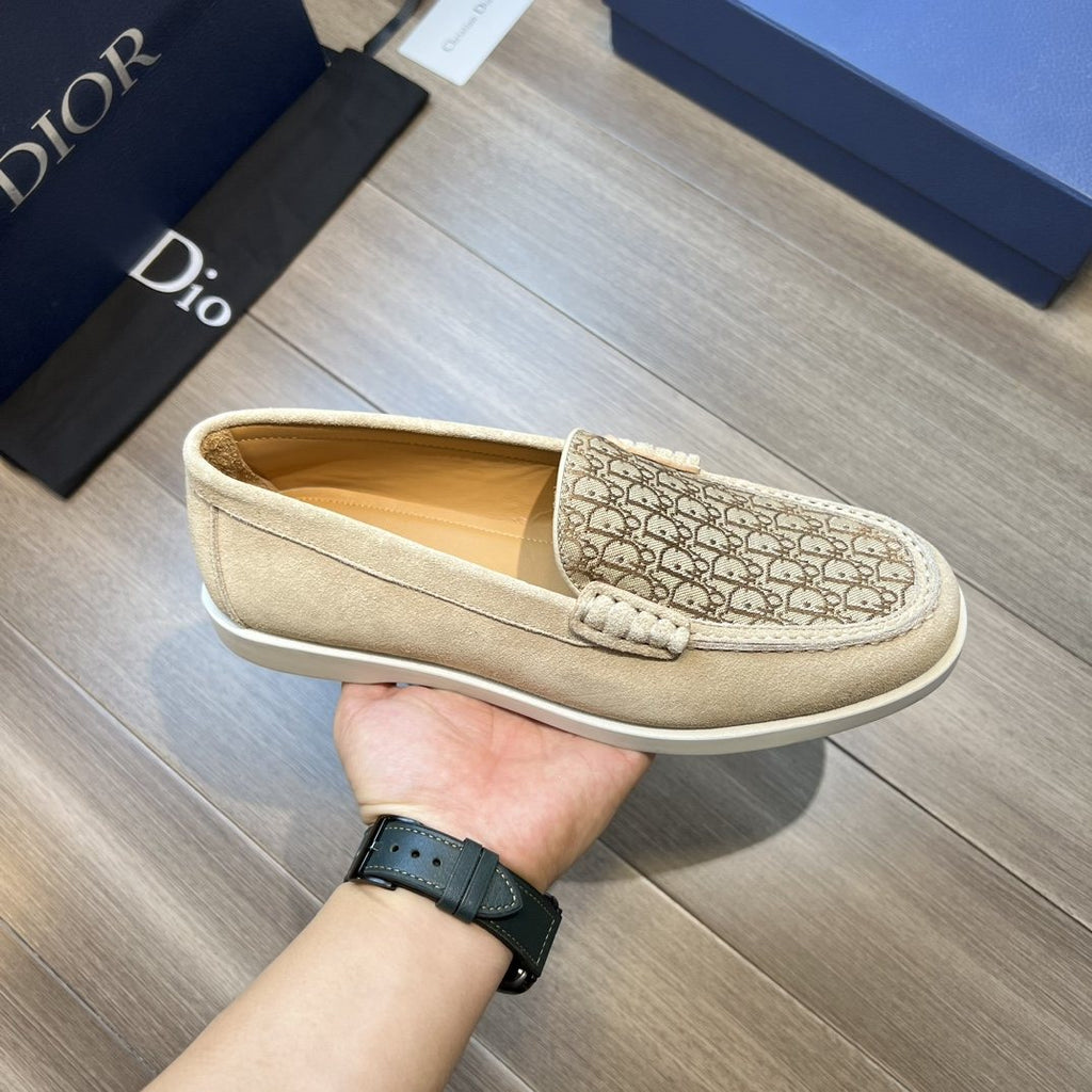 Dior Patterned Vamp Slip-On Shoes — model