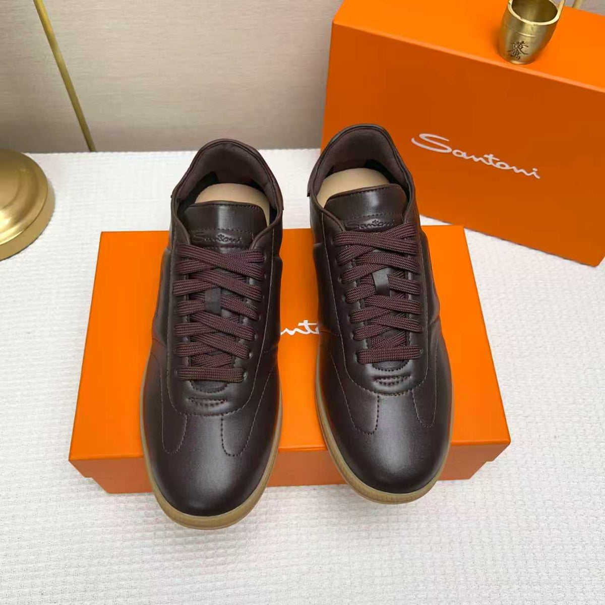 Santoni Embossed Low-Top Sneakers — front