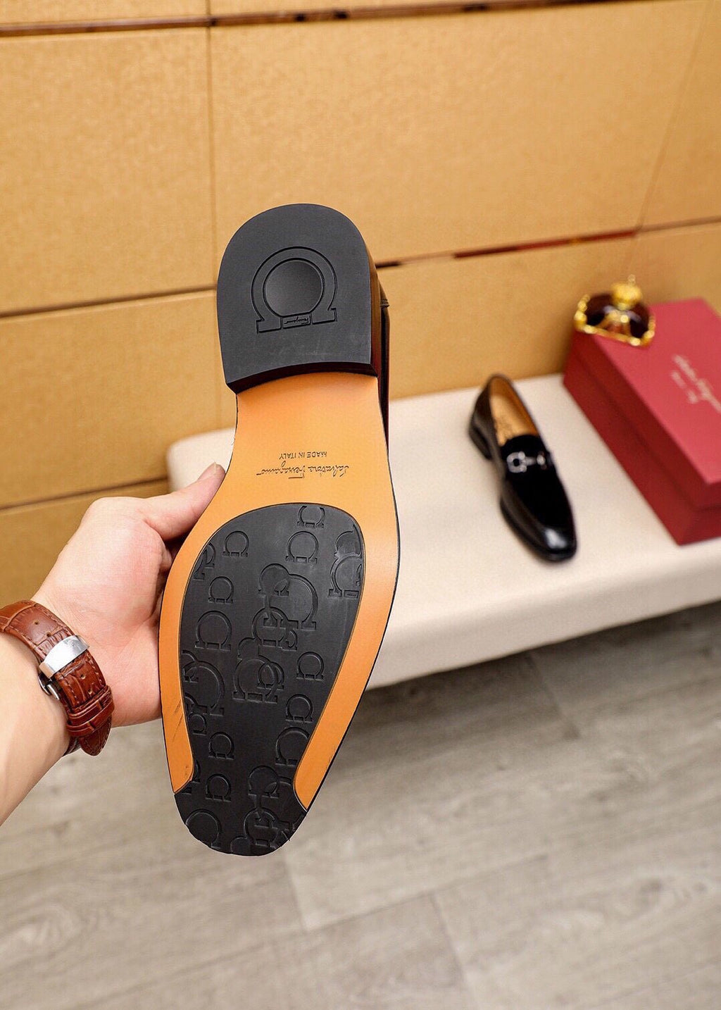 Ferragamo Metal Bit Loafers — detail