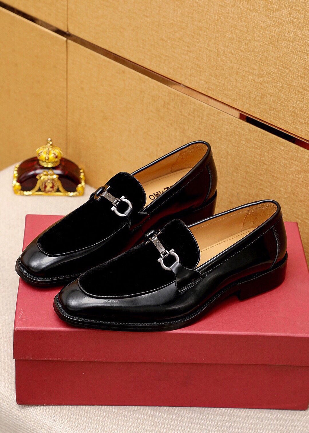 Ferragamo Metal Bit Loafers — front