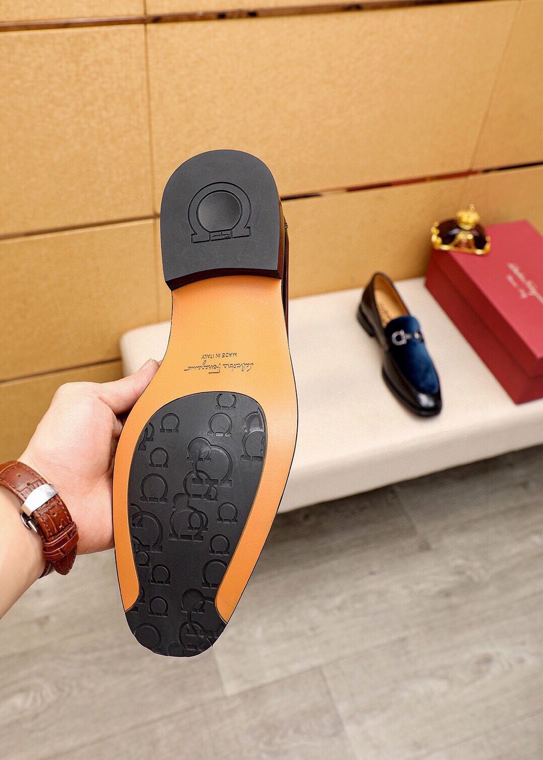 Ferragamo Metal Bit Loafers — detail
