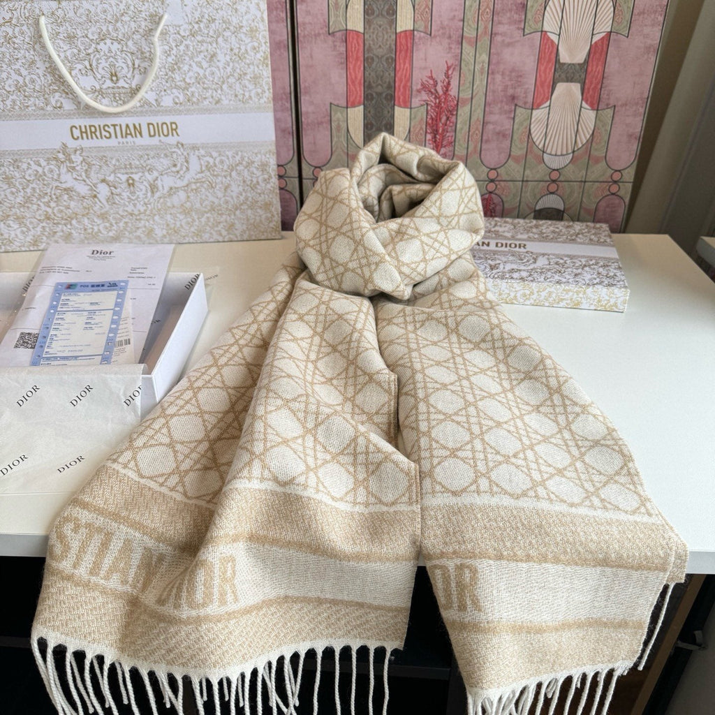 Dior Geometric Fringe Scarf — front