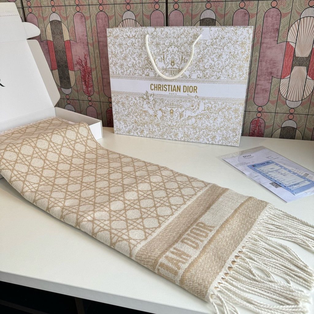 Dior Geometric Fringe Scarf — front