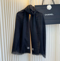 Chanel Fringe-Trim Cashmere Scarf — hero